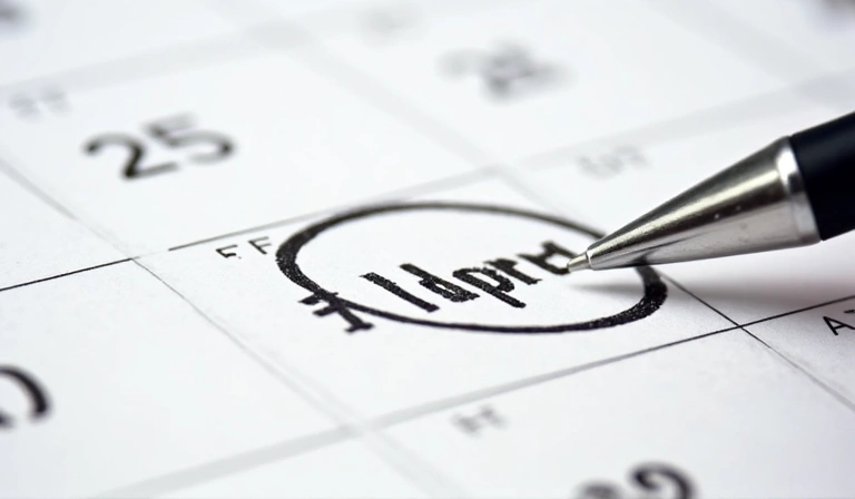 A calendar with a marked date, symbolizing updates or changes to terms.